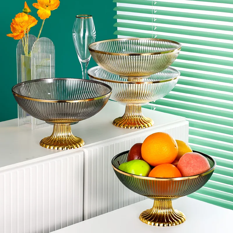 

Nordic Pp Plate Tall Feet Fruit Plate Dessert Pan Snack Tray Decorative Plates Tableware Display Stand Fruit Storage Rack Basket