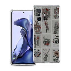 Transparent Soft TPU Shell with Anatomy Skeleton Chalkboard Heart Design for Xiaomi Mi 11Lite (B1)