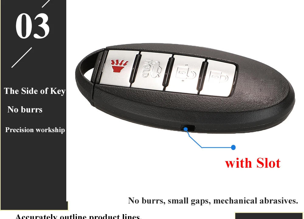 Keyforkess 2/3/4 pulsanti custodia per coperture chiave auto per Infiniti G25 G35 G37 Q50 Q60 Q70 QX55 JX35 QX50 QX60 QX80 copertura portachiavi senza chiave - S123c6b47292d41578723de033d38362aa