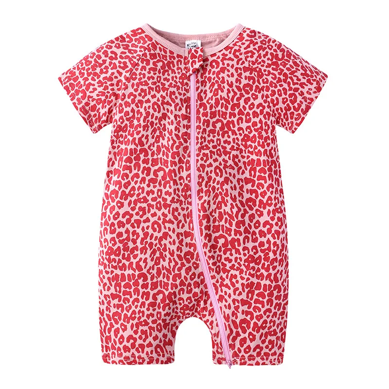 Short-Sleeve Baby Rompers Animal Dinosaur Print Baby Boy Clothes Jumpsuit Summer Onesie Infant Baby Girls Newborn Clothings Newborn Knitting Romper Hooded  Baby Rompers