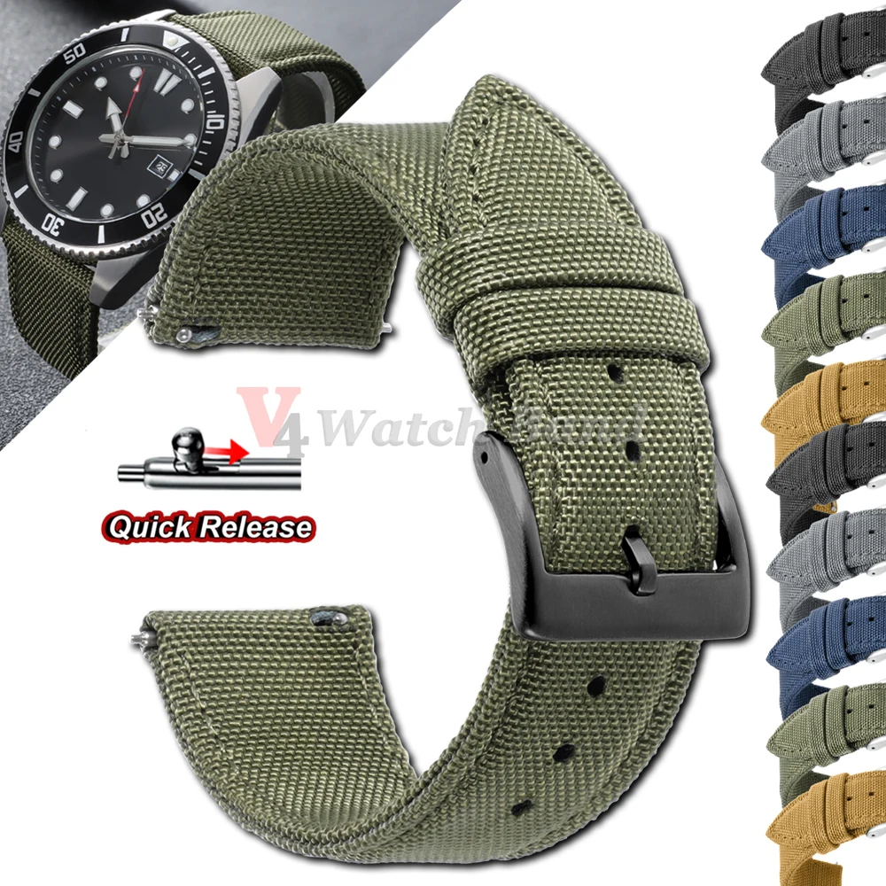 Nylon Quick Release Canvas Watch Strap - Universal Replacement