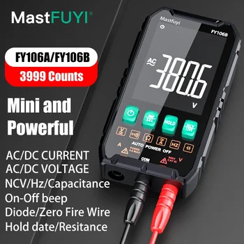 MASTFUYI Mini Digital Multimeter Smart Electrician Tester For DC/AC Voltage Capacitance Ohm Hz NCV Professional Multitester 1