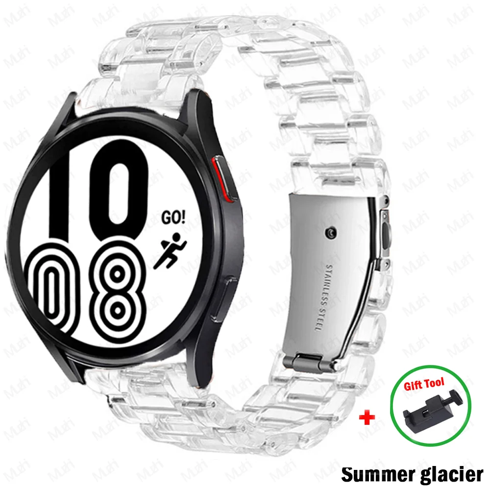 Transparent Glacier strap For Samsung Galaxy watch 4/5/pro 44mm/40mm/classic  46mm/42mm/3/Active 2 bracelet 20mm 22 watch band - AliExpress