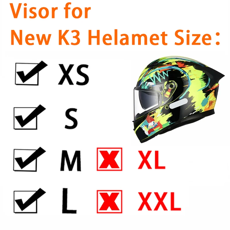 Helmet Visor for AGV K3 New Model E2206 Motorcycle Helmet