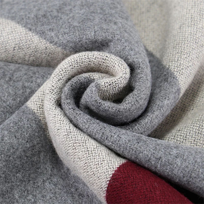 Fashion Plaid Men Scarves Autumn Winter Pashmina Thick Warm Cashmere Scarf Men's Business Long Wraps Classic Shawl cashmere scarf