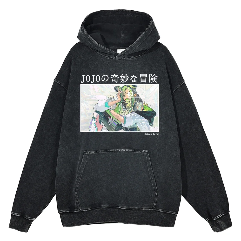 

Толстовка с капюшоном JoJo Jolyne Cujoh, японская Толстовка y2k в стиле аниме Харадзюку С мультяшным принтом, зимний хлопковый пуловер большого размера для мужчин и женщин, топы