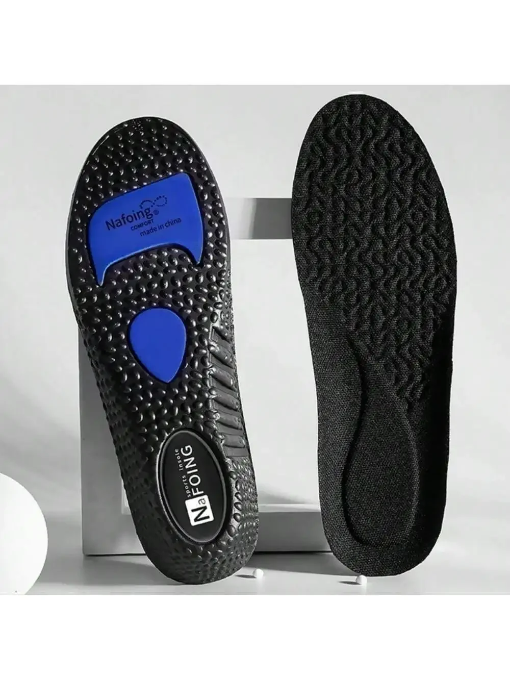1 Pair Black Sports Insoles For Shoes Sole Shock Absorption Deodorant Cushion Running Insoles For Feet Arch Support