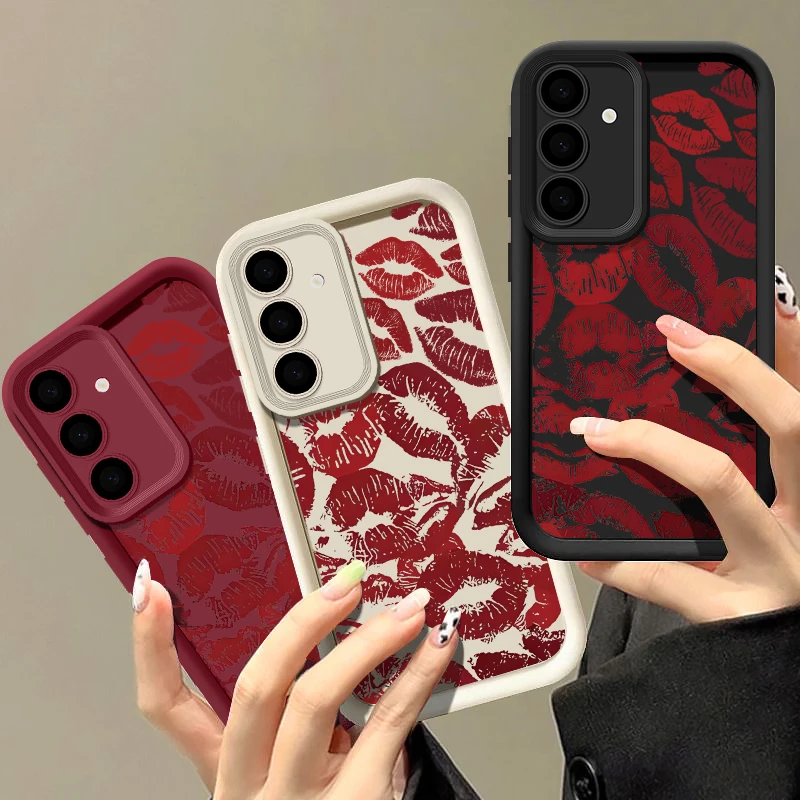 Red Lips Pattern Soft Phone Case Cover