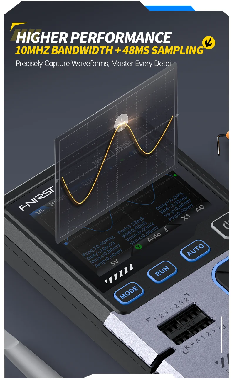 DSO-TC4 Handheld 3-in-1 Digital Oscilloscope, Transistor Tester 10MHz 48Ms/s Ele
