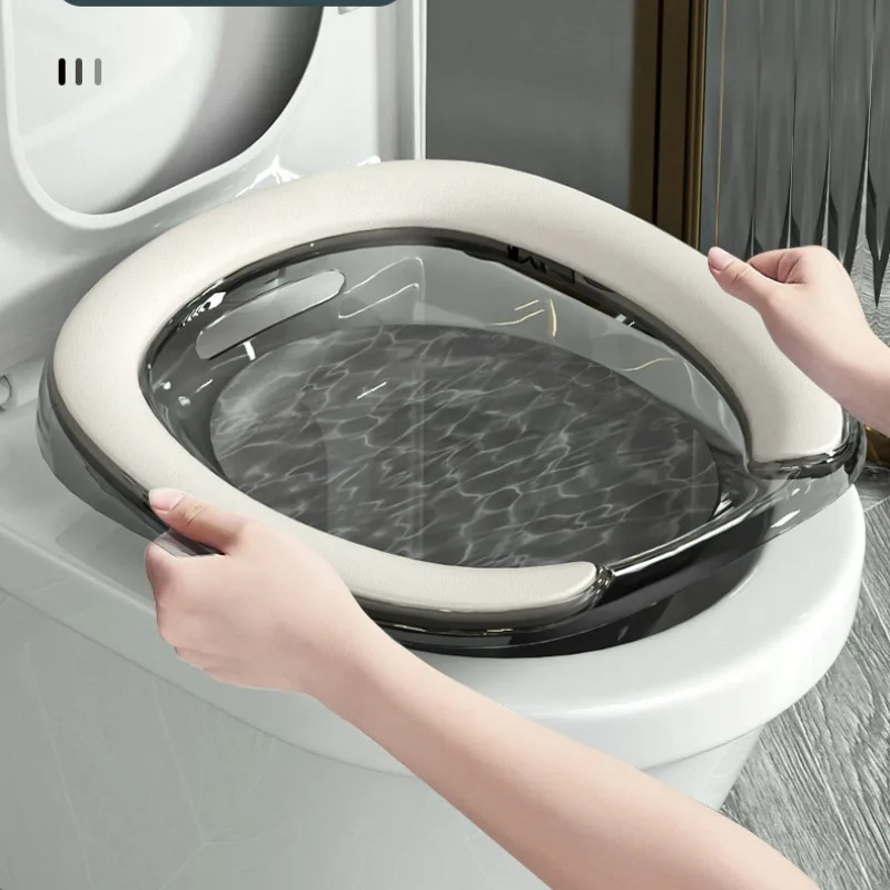 Sitz Bath Postpartum Care Toilet Basin Sits Bath Soak Pan for Postpartum Women Men Hemorrhoids Sitz Baths Bowl Hip Basin