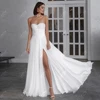 Simple Chiffon Wedding Dresses A-Line Elegant Bridal Gown Strapless Robe For Formal Party Glamorous Vestidos De Novia Customized 1