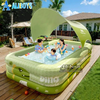 Grande piscina gonfiabile Piscina pieghevole Piscina portatile per interni ed esterni Bagno per famiglie Gioco d'acqua Giocattolo Regalo per adulti per bambini 1