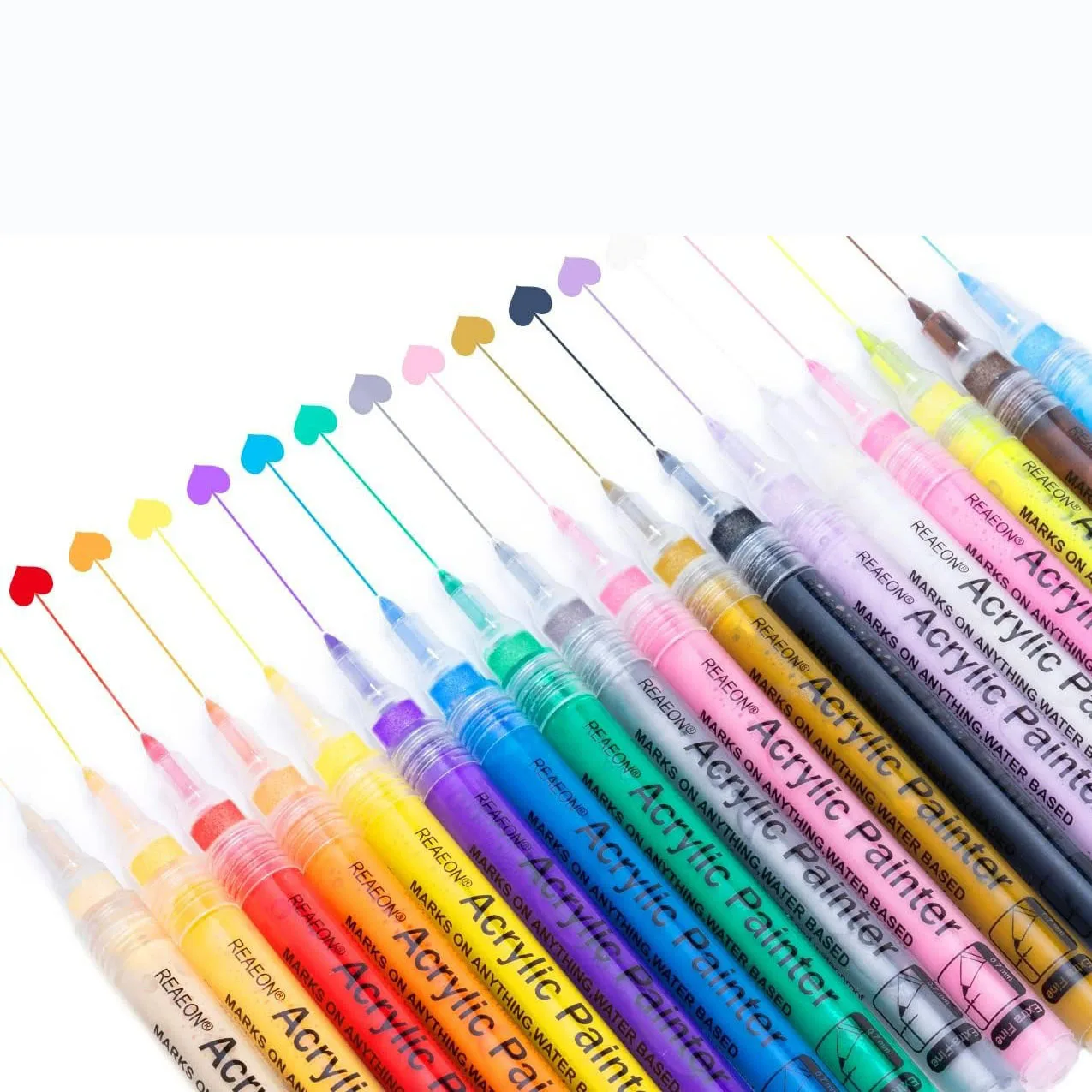 

Reaeon Acrylic Paint Pens, Paint Marker for Rock Painting, 18 Colors Permanent Acrylic Markers