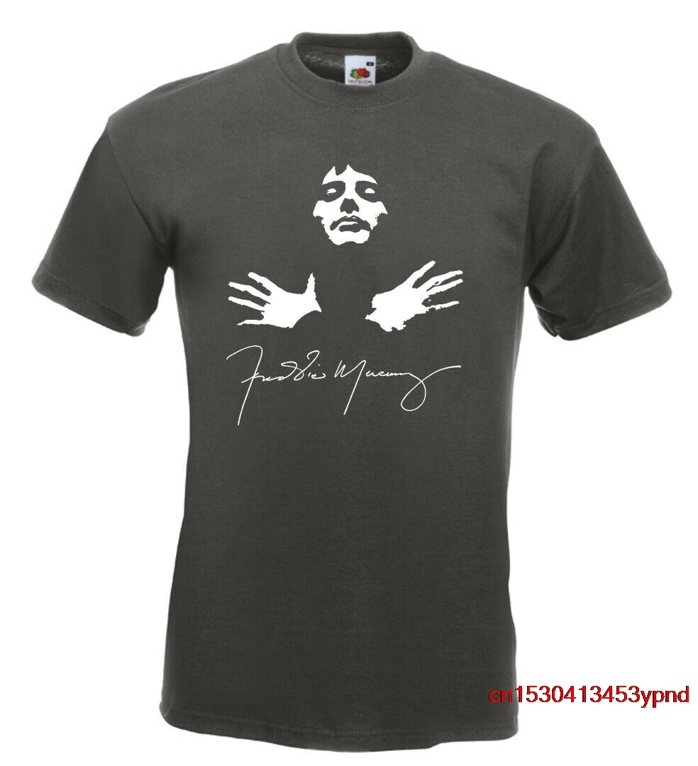 Freddie Mercury Autograph T Shirt Queen Brian May Bohemian Rhapsody man's t-shirt queen tee