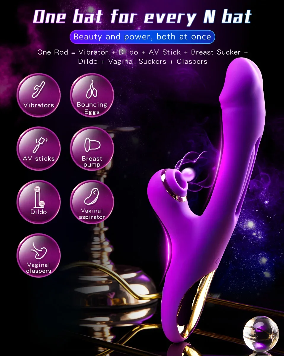 Flapping Dildo Vibrator for Women Clitoris Clit Sucker Stimulation Powerful G Spot Sex Toy Woman Female Rabbit Sucking for Adult