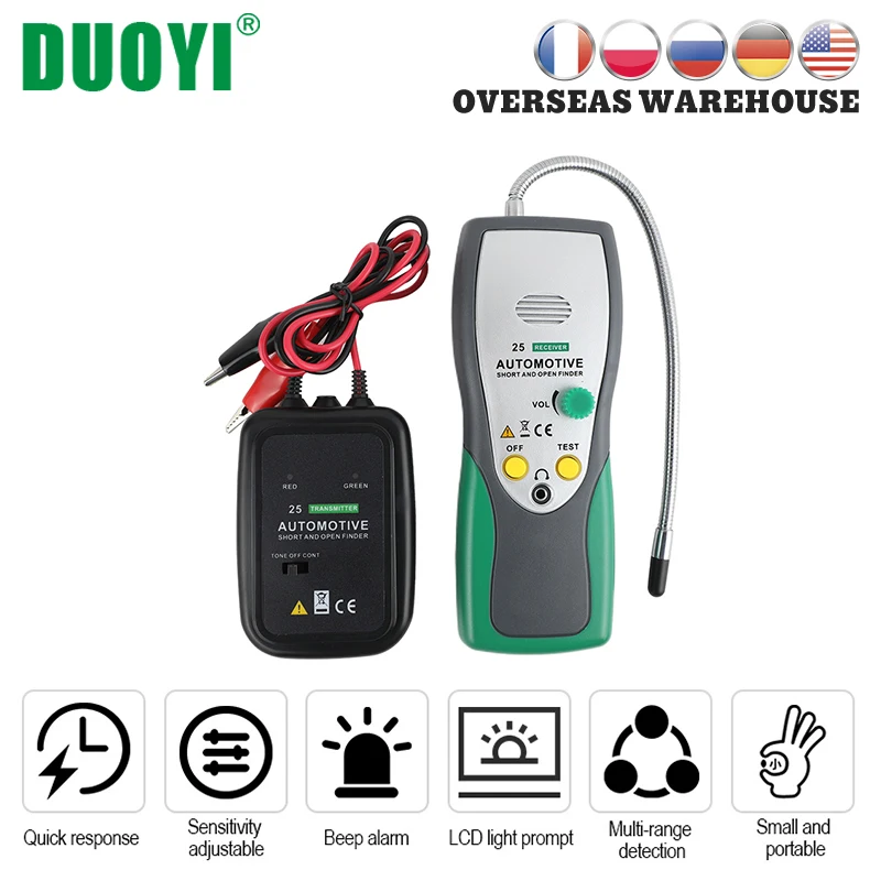 

HOT! DUOYI DY25 Automotive Short&Open Finder Circuit Tester Car Repair Tool Tracer Car Diag 2 Wire Cables Type PK EM415pro