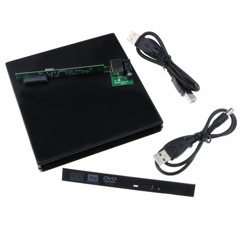 Слот в USB 2 0 12 7 мм SATA интерфейс ноутбук CD/DVD RW рекордер ROM Внешний чехол для
