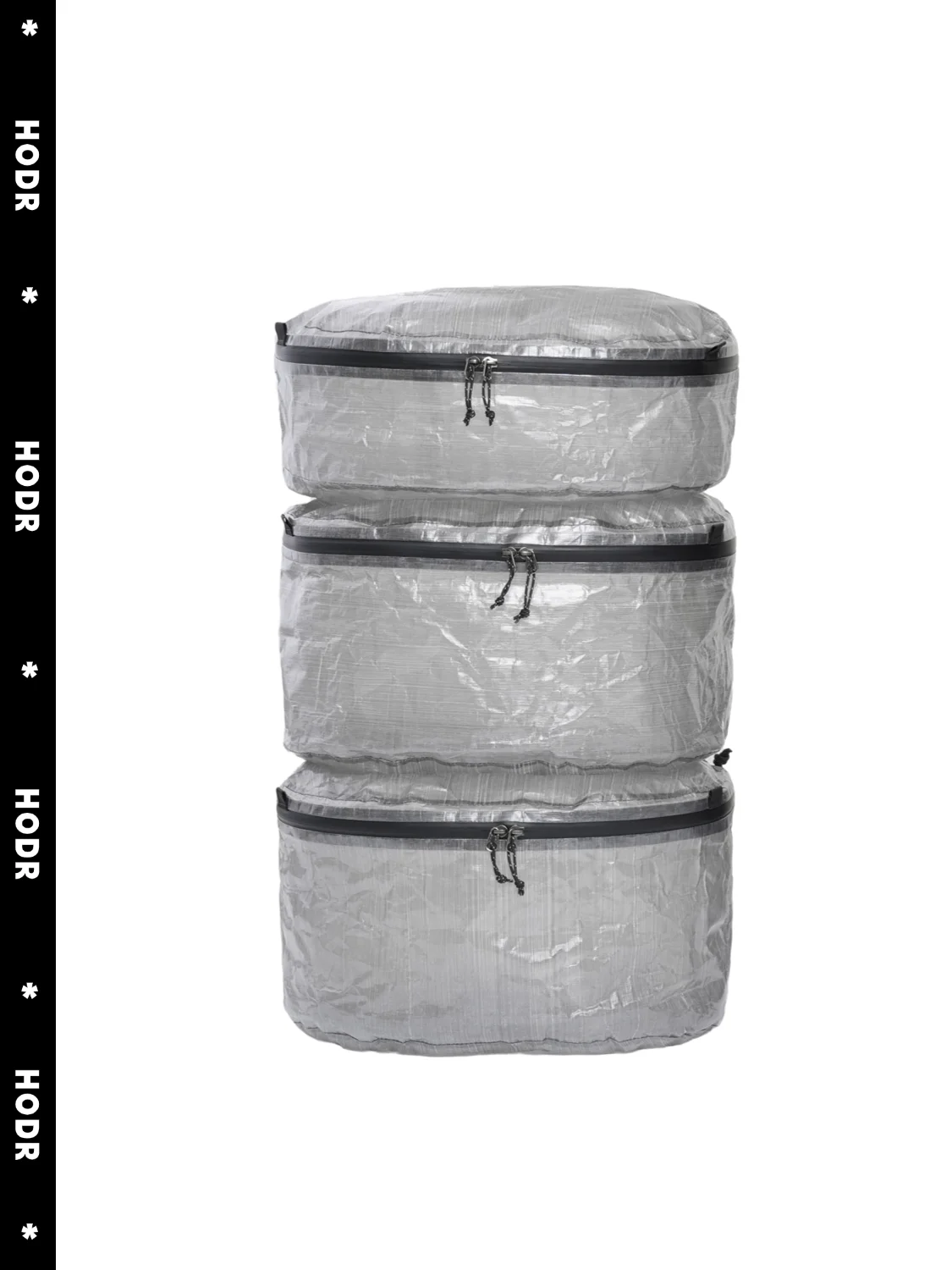 Ultralight DCF packing pod empty and laid flat for compact storage