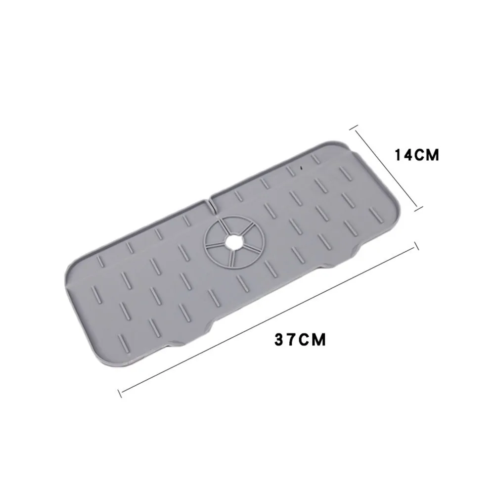 Silicone Kitchen Faucet Mat For Sink Sponge Drain Rack Foldable Sink Mat Faucet Splash Catcher Bathroom Countertop Protector Mat 6