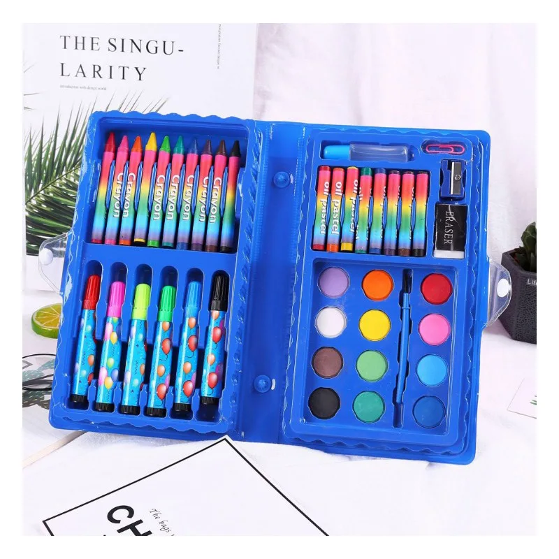

42 Pieces Of Painting Stationery Set Brushes Watercolor Pens Colored Pencils Crayons Children'S Stationery Gift Painting Se