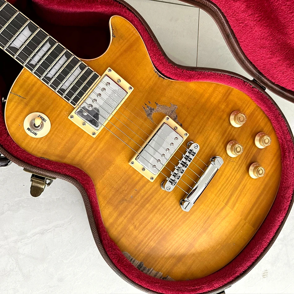 Electric Guitar AgedRelic Nitro Finish Peter Green Garry Moore Lemon Burst electric guitar kit