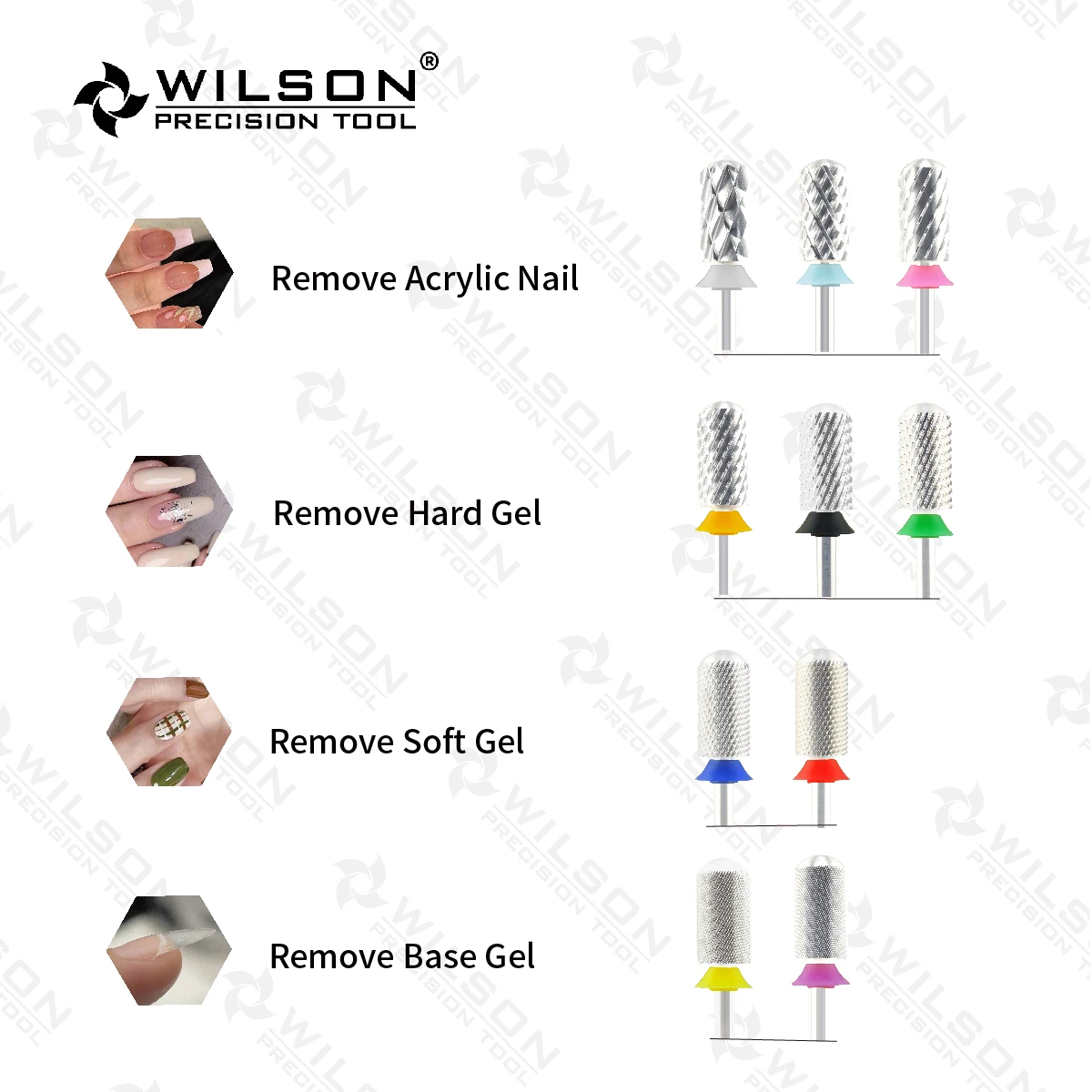 WILSON Large Barrel Smooth Top Bits Nail drill bits Remove gel carbide Manicure tool Nail accessories  Hot sale Free shipping 4