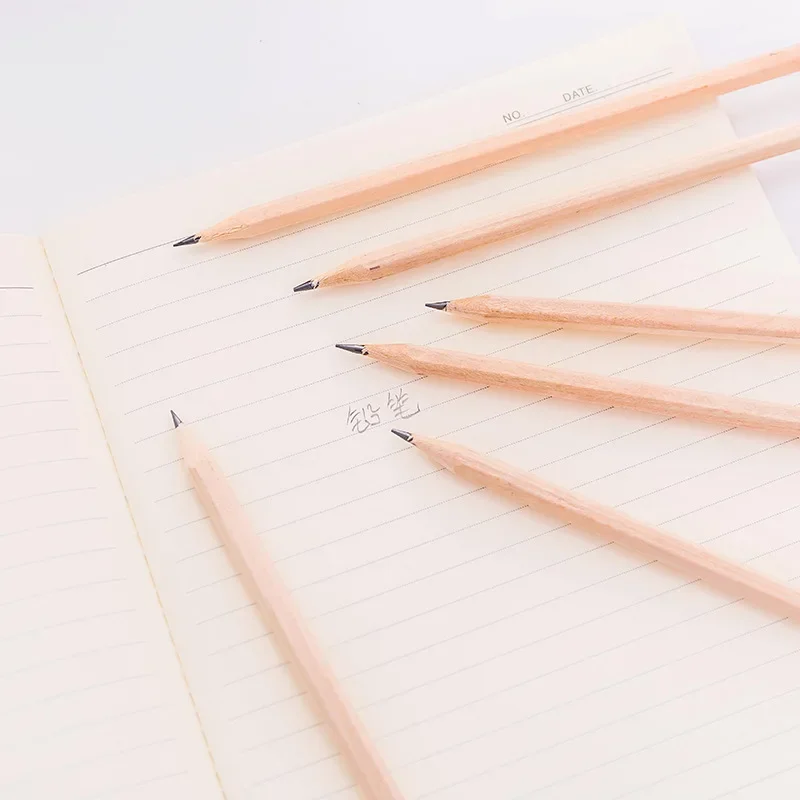 Eco-friendly Natural Wood Black HB Pencils - Non-toxic Stationery for Sketching and Writing