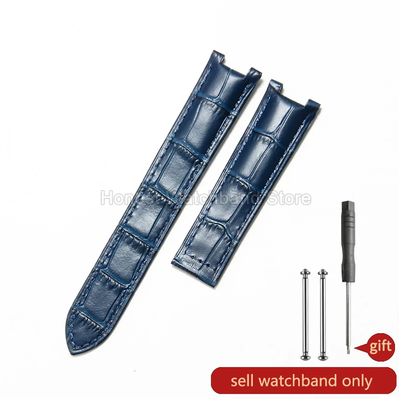 Elegant Genuine Leather Watch Strap with Notched Endpoint Design - Premium Durability and Comfort