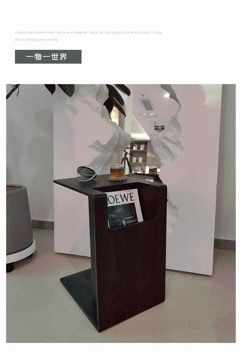 Italian Rubber Wood Side Table Minimalist Storage Small Coffee Table Sofa Simple Small Apartment Creative Corner Table