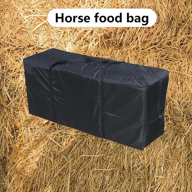 Horse Hay Bales Storage Bag Waterproof Collapsible Bag Hay Bale Tote Bag with Zipper for Horse Goats Hay Storage 2