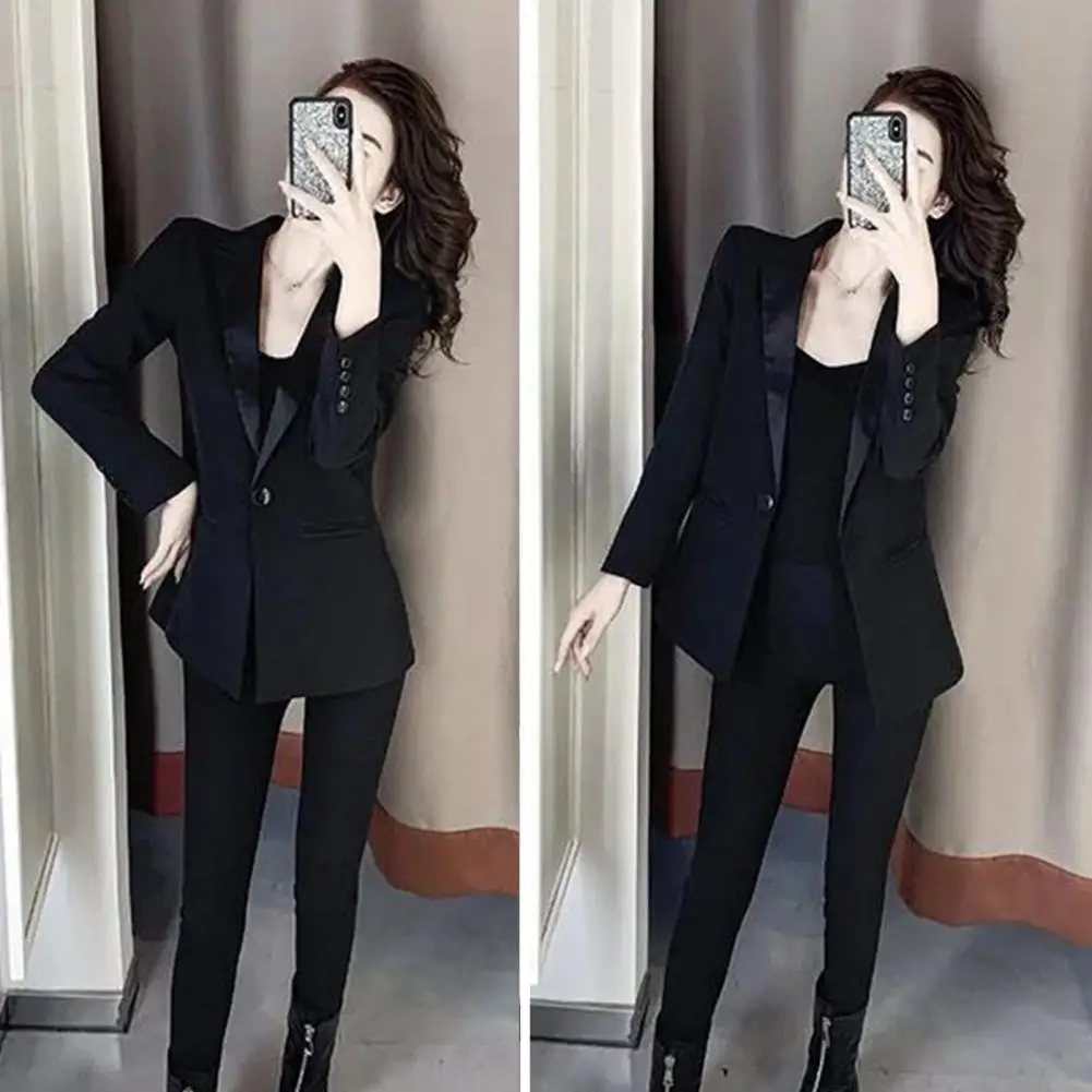 

Black Women Blazer 2022 Formal Slim Blazers Lady Office Work Suit Pockets Jackets Coat Female Wine Notched Blazer Jackets Femme