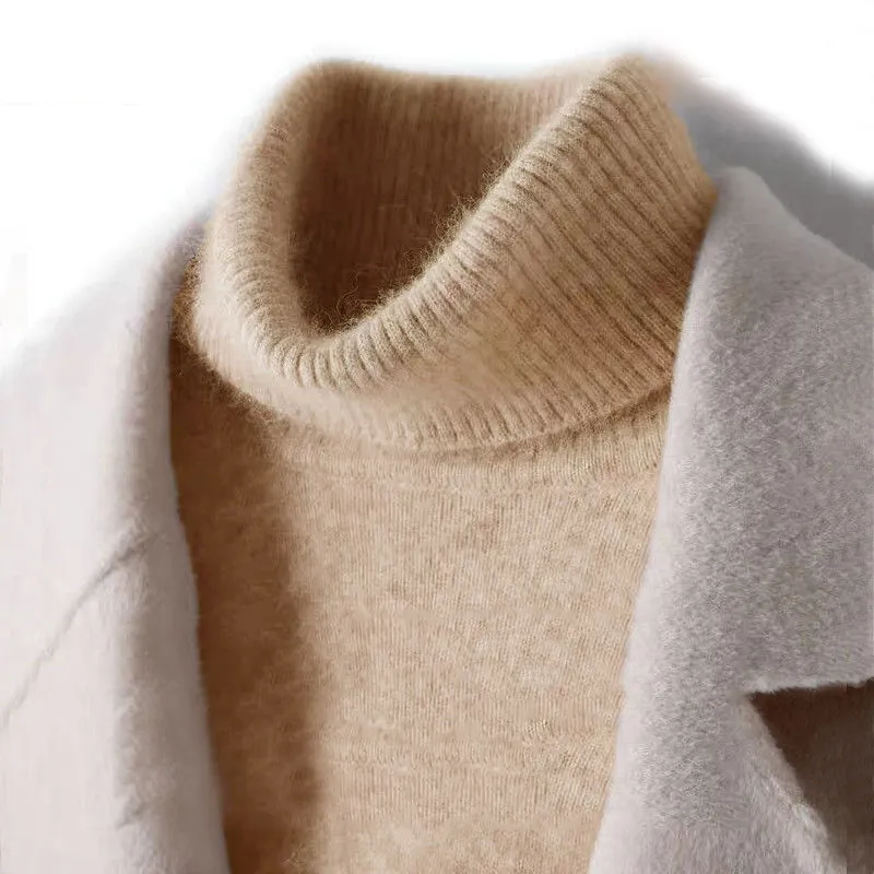100% Pure Cashmere Wool Turtleneck Sweaters For Men Pullover 2023 Autumn Winter Soft lightweight Warm Knitted Sweater Pull Homme 2