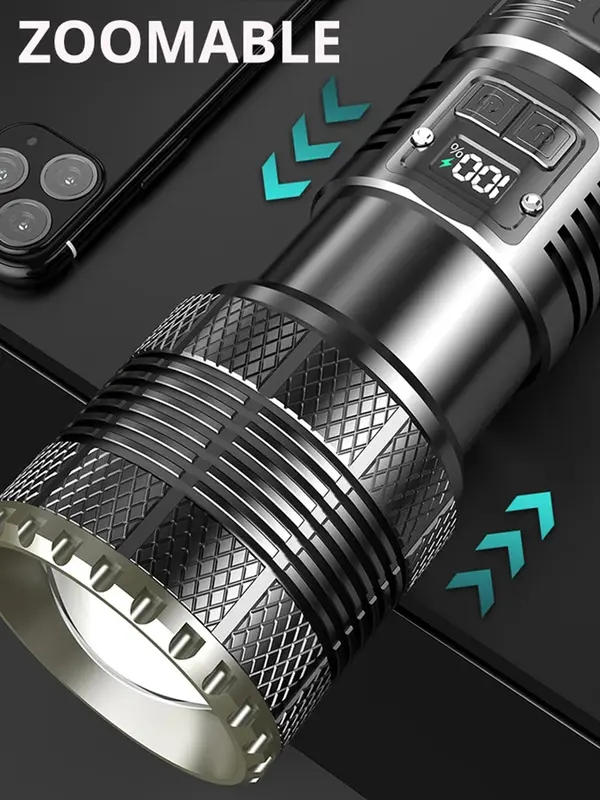9900000LM Ultra Bright Torch Built-in Battery Flash Light Emergency Spotlights 9km 2500W Most Powerful Led Flashlights Tactical - Image 3