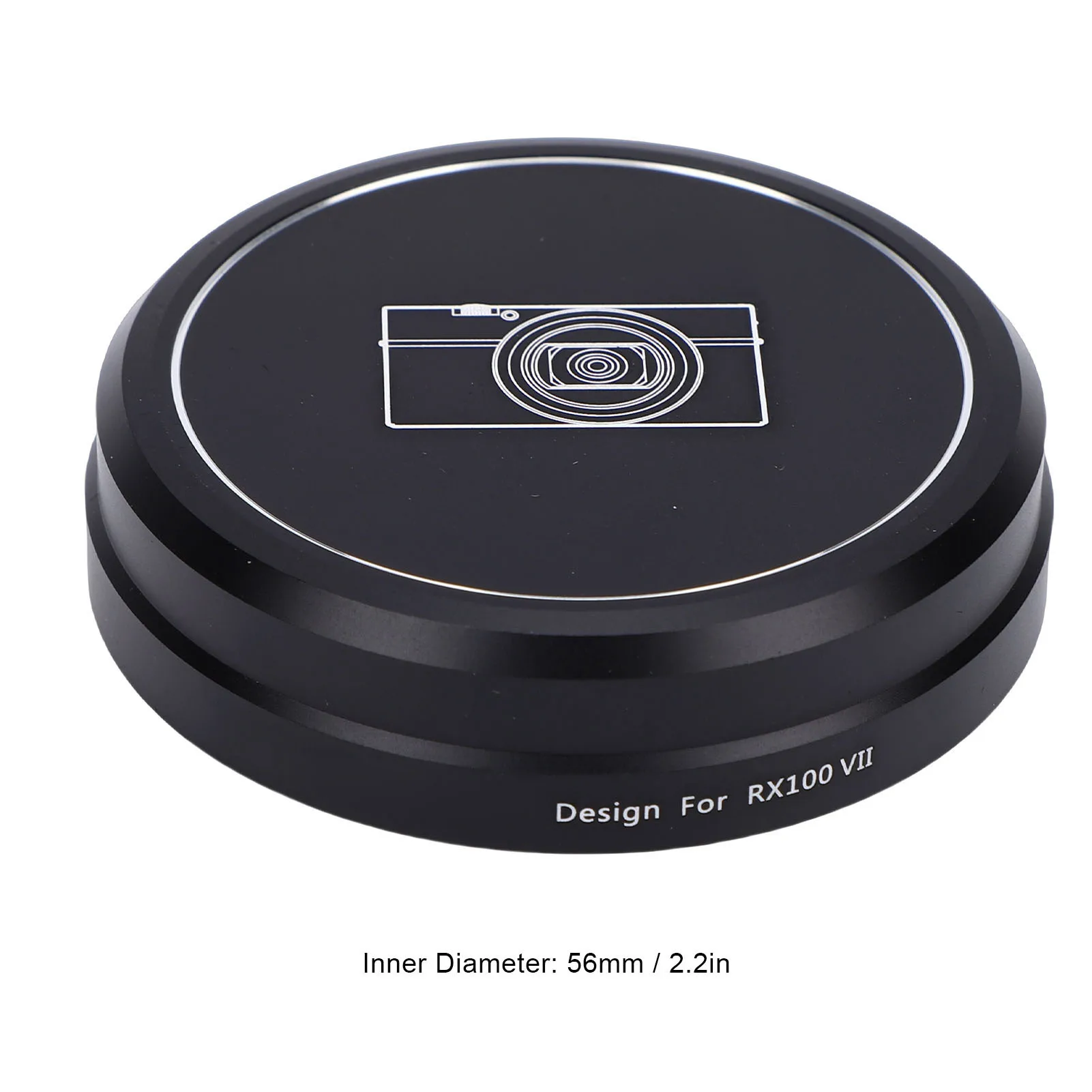 RX100 M6 M7 카메라용 56MM 카메라 렌즈 캡 렌즈 커버, 블랙 방진 지문 방지 카메라 렌즈 커버 (플로킹 링 포함)