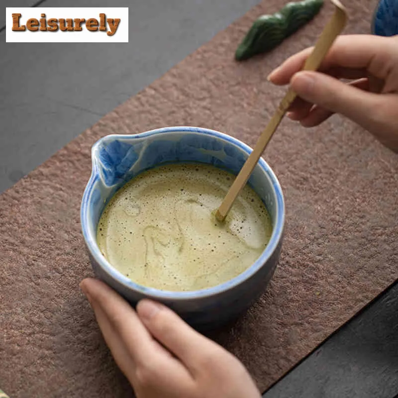 2pc/set Japanese Ice Flower Crystal Galze Spout Matcha Set Elegant Matcha Tea Set Matcha Bowl Matcha Whisk Holder For Tea Lovers