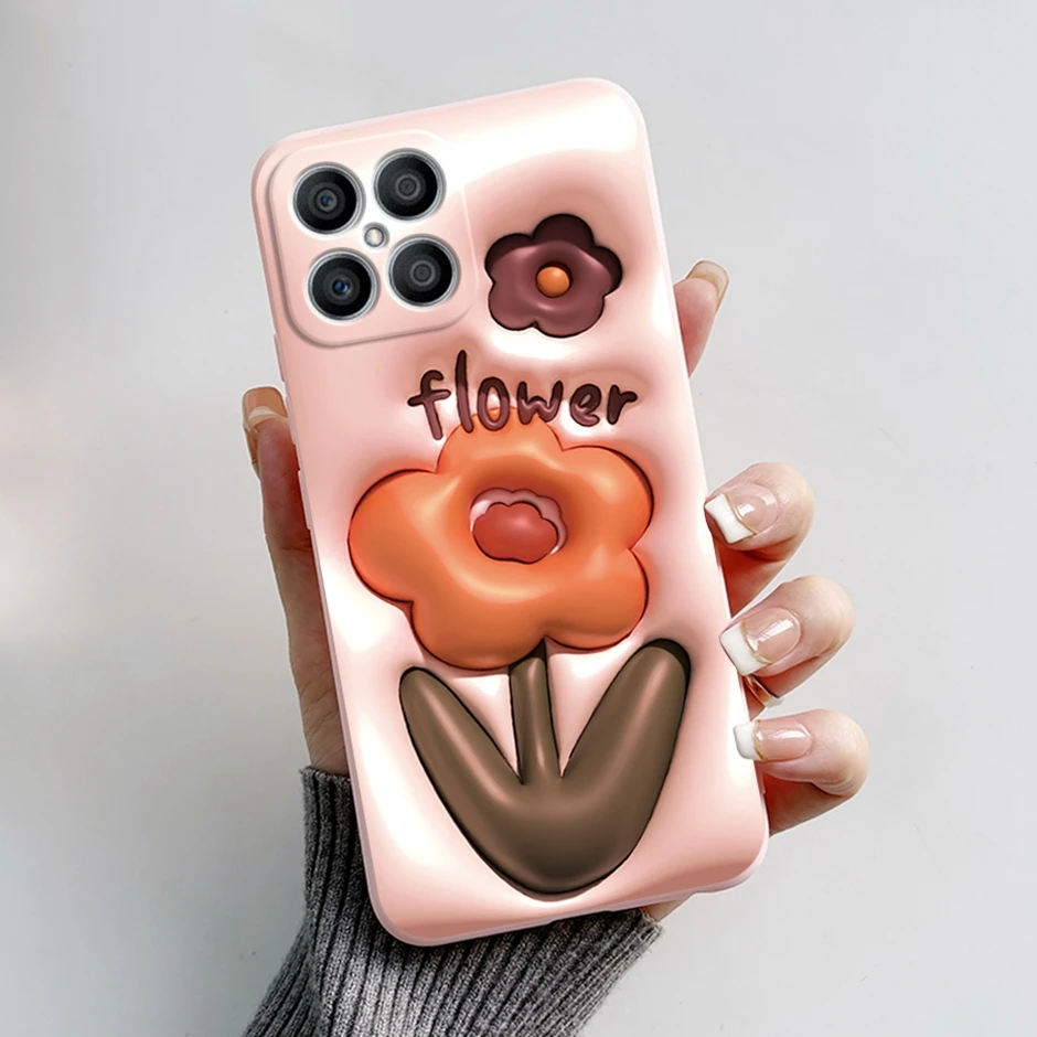 Exquisite Cartoon Painted Liquid Silicone Phone Case in Bumper Design