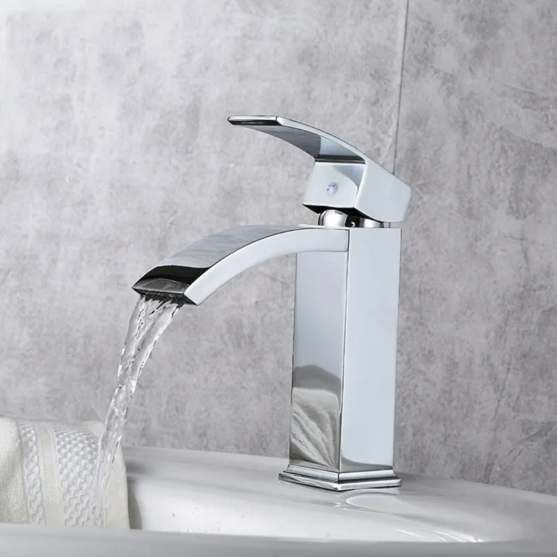 

Basin Faucet Water Tap Bathroom Faucet Solid White Brass Cold & Hot Water Single Handle Water Sink Tap Mixer