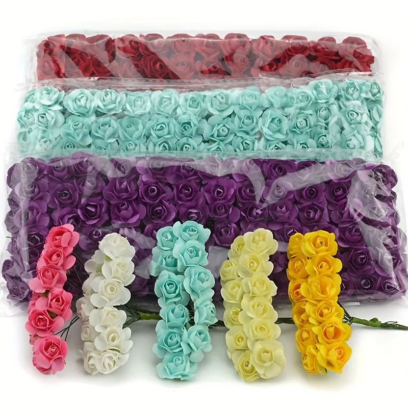 144 Teile/beutel Künstliche Rose Blumenstrauß Hochzeit Girlande Dekorationen für Home Room Party Decortion Gefälschte Blumen Ornamente