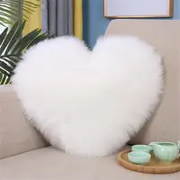 Heart Shaped Sofa Cushion Soft Plush Pillow Cushion Decorative Thick Shaggy Fluffy Sofa Pillow Doll Home Decor 2