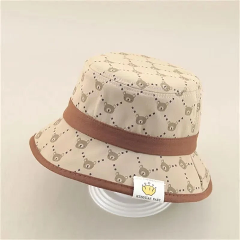 Beary Fashionable. 2 Style White/Khaki Cartoon Hats for Boys. 2