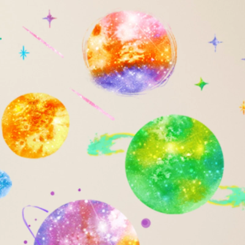 Luminous planet star sticker living room bedroom children's room decoration fluorescent wall sticker for childen bedroom