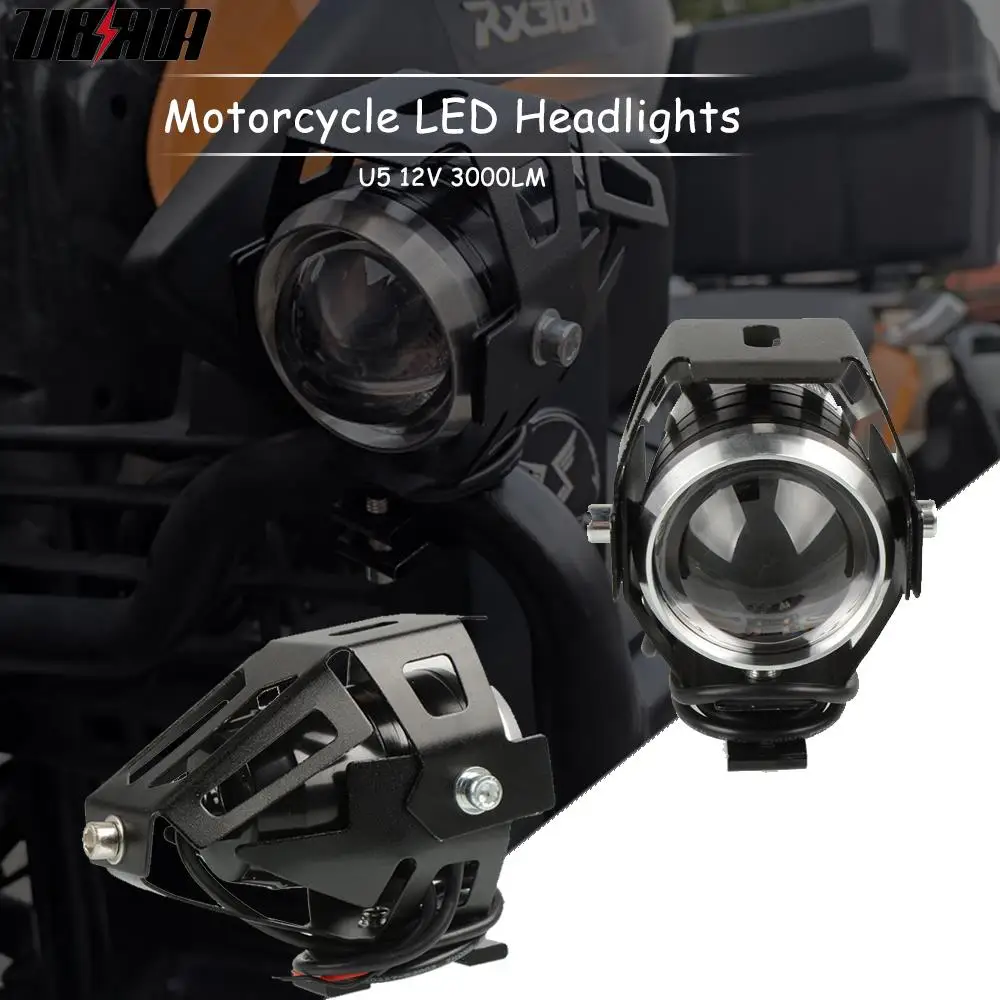 

New Motorcycle Motocross Bicycles Scooter ATV Lights Auxiliary Lamp U5 Led Chip Motorbike Spotlight 12V Moto DRL Spot HeadLights