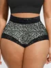 84893-9cb007.jpg Culotte gainante confortable pour femme à imprimé léopard, effet rehausseur de fesses, avec dentelle et contrôle du ventre