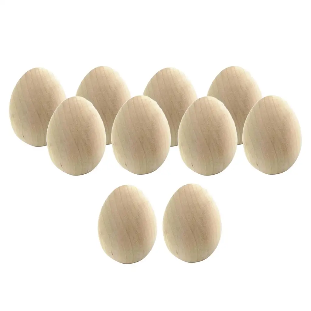 

10xWooden Toys for Children, Simulation Eggs, Graffiti, Toys
