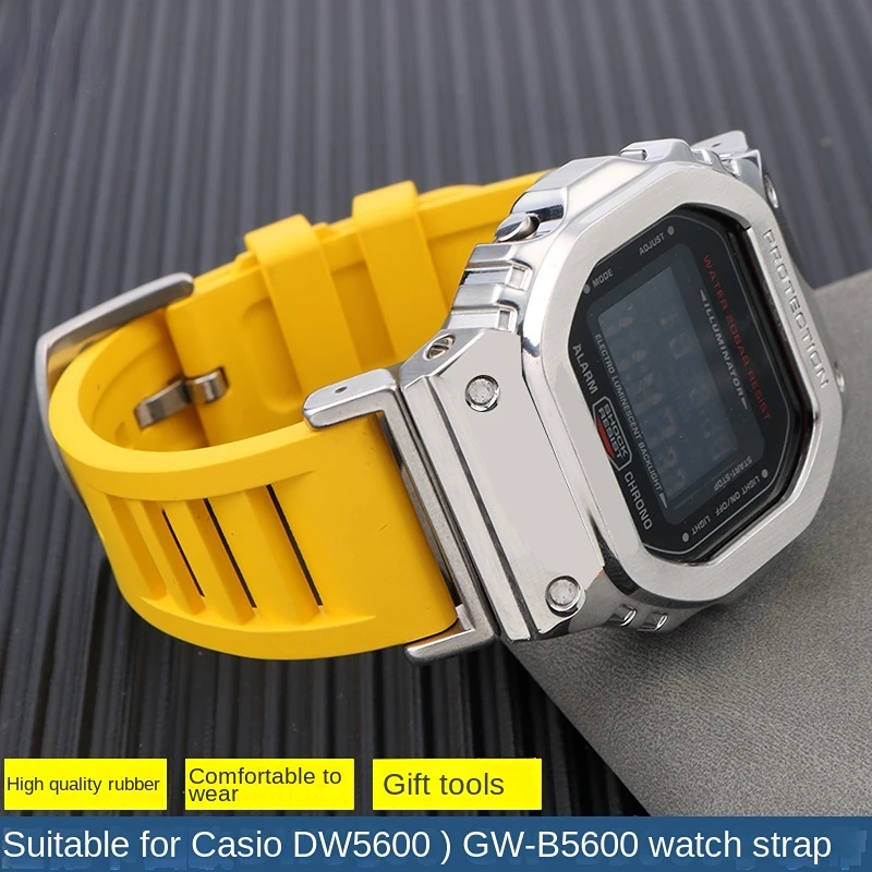 Per G-Shock Casio Strap Gm-5600 Dw5600/Dw5610 Gm-110 Series Cinturino In Gomma Fluorurata Sport Silicone Accessori Per Orologi Da Uomo 16Mm