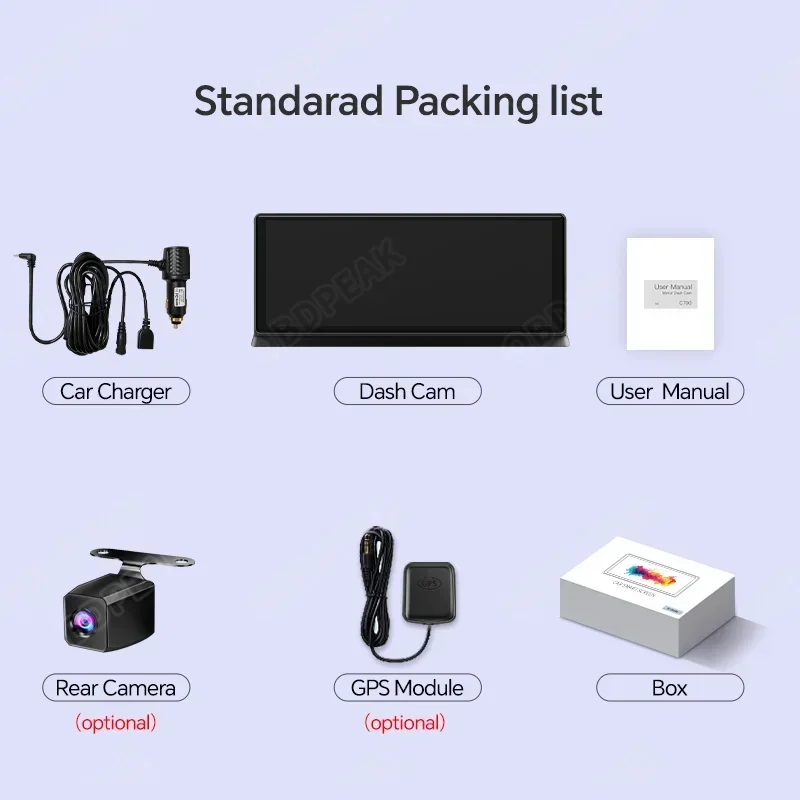 11.3 Dash Cam 4K 2 Systems Car Mirror Video Player Carplay Android Auto Car Monitor Multimedia GPS Rearview Camera Dashboard
