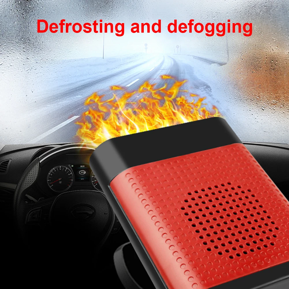 12/24V Portable Car Heater 360 Rotating Auto Windshield Defroster 1200W Defogging Defrosting Heating Fan Car Anti-Fog Heater