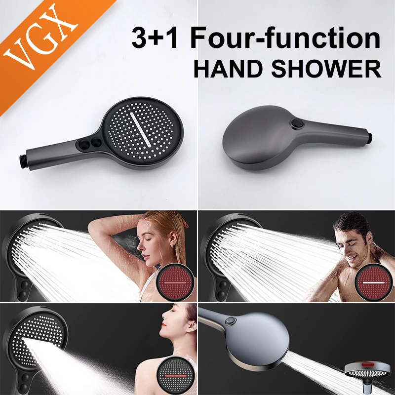 VGX Thermostatic Shower System Set Smart Digital Bathroom Shower Faucet Set Temperature Display Rainlfall Bathroom