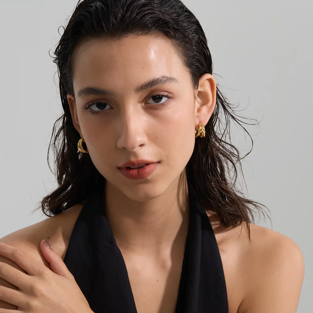 Yhpup Stainless Steel Hoop Earrings