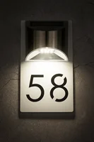 Plaque de porte lumineuse Led solaire en acrylique personnalisée, signe de numéro de maison, plaque d'adresse extérieure, cadeau d'appartement de maison, Plaque lumineuse solaire 4